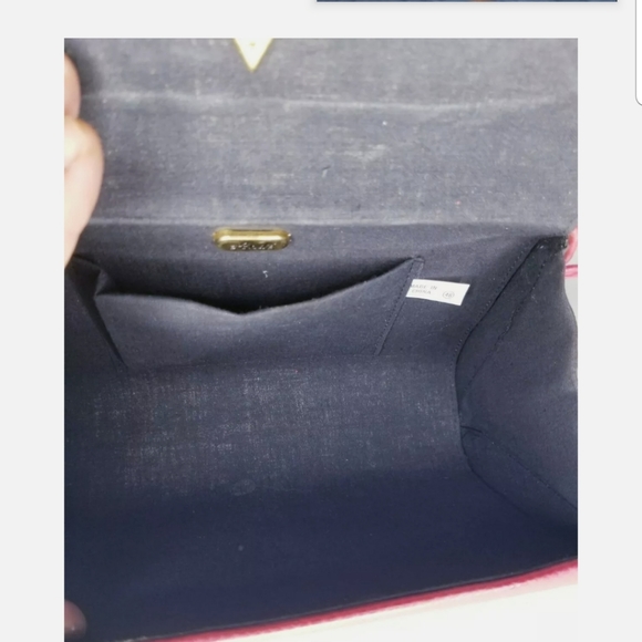 Ande Red Leather Crossbody Clam Shell Purse Vintage 1980s - Picture 9 of 10